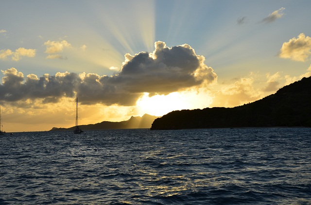 Tobago Cays_Sonnenuntergang vor Anker