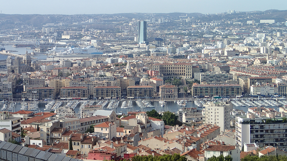 Blick auf den alten Hafen von Marseille